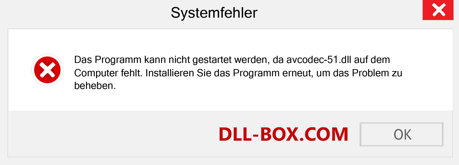 avcodec-51.dll-Datei fehlt?. Download für Windows 7, 8, 10 - Fix avcodec-51 dll Missing Error unter Windows, Fotos, Bildern